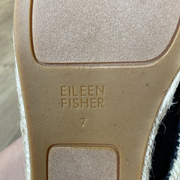 Eileen Fisher Live Knit Espadrilles Black and Tan Loafers Slip-Ons size 7 - Picture 10 of 11